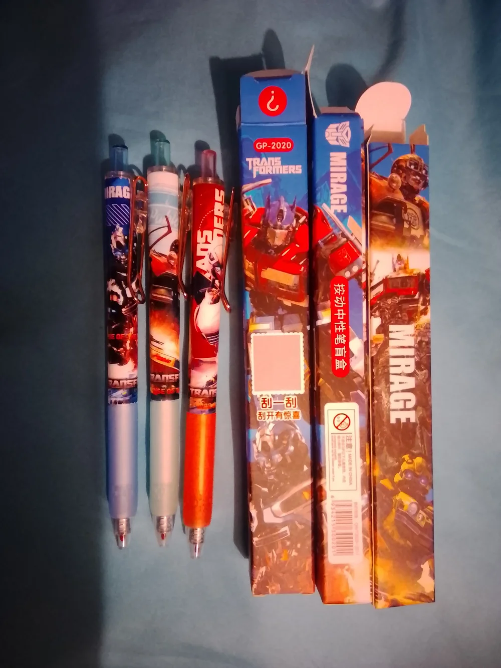 Transformers Destiny Battle Series Retractable Gel Pen Set Of 3